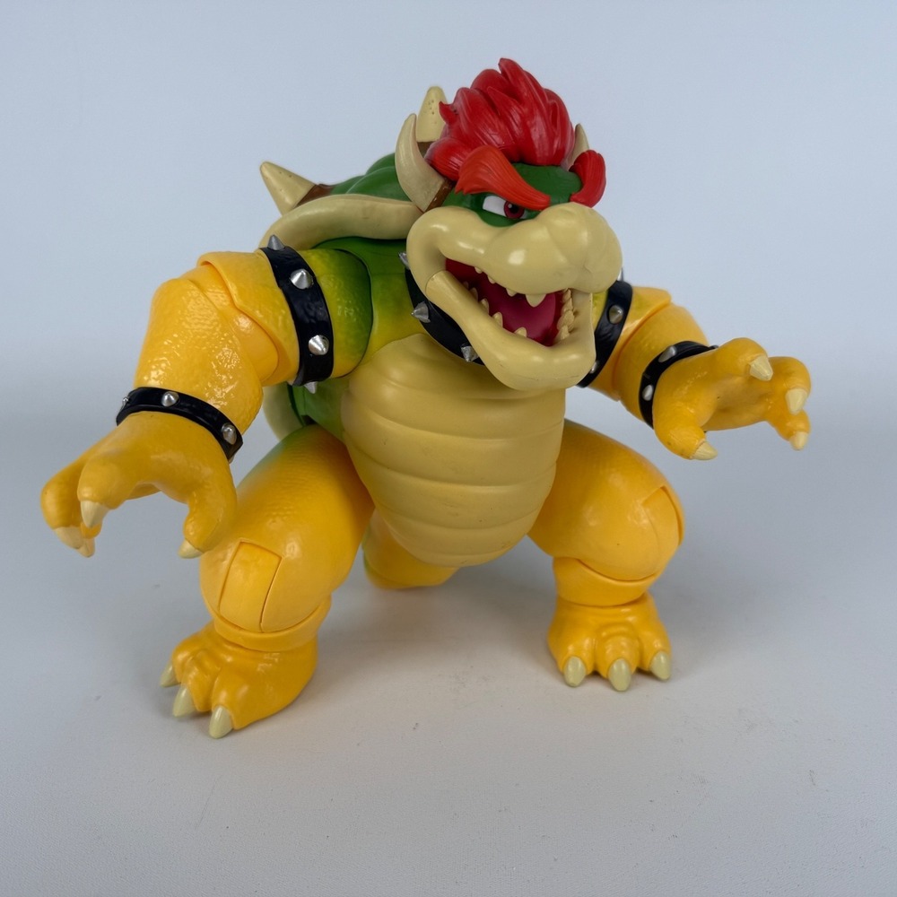 JAXX Super Mario Bros. Movie 7 Inch Bowser Action Figure Fire Red Light In Mouth